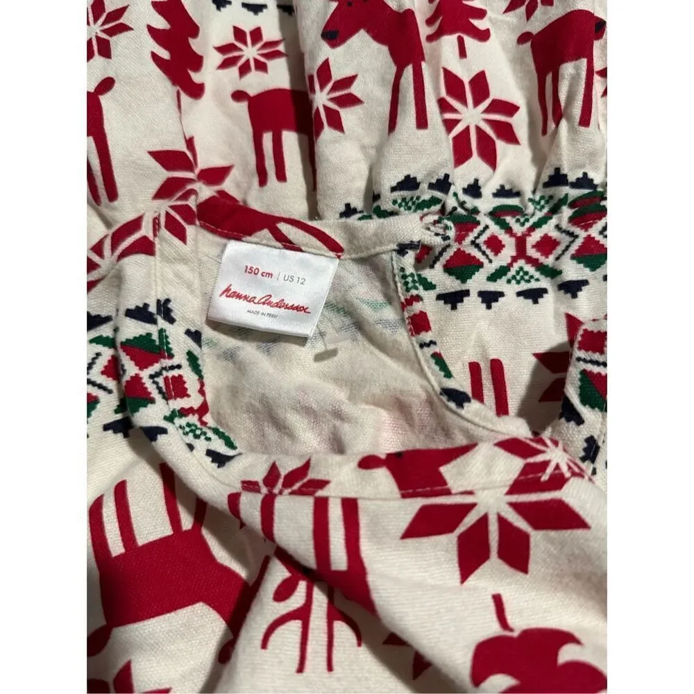 Hanna Anderson kids holiday flannel nightgown 12